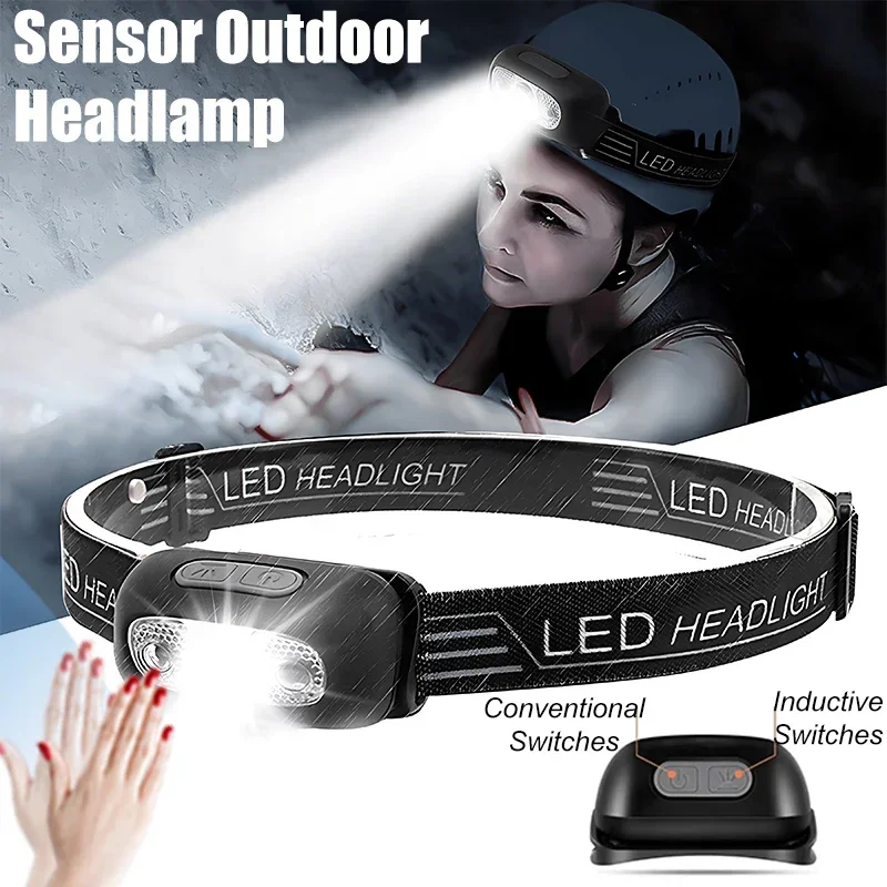 Headlamp Waterproof Rechargeable - Mocna latarka czołowa LED z regulowanym