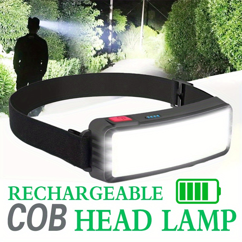 Headlamp Waterproof Rechargeable - Mocna latarka czołowa LED COB z