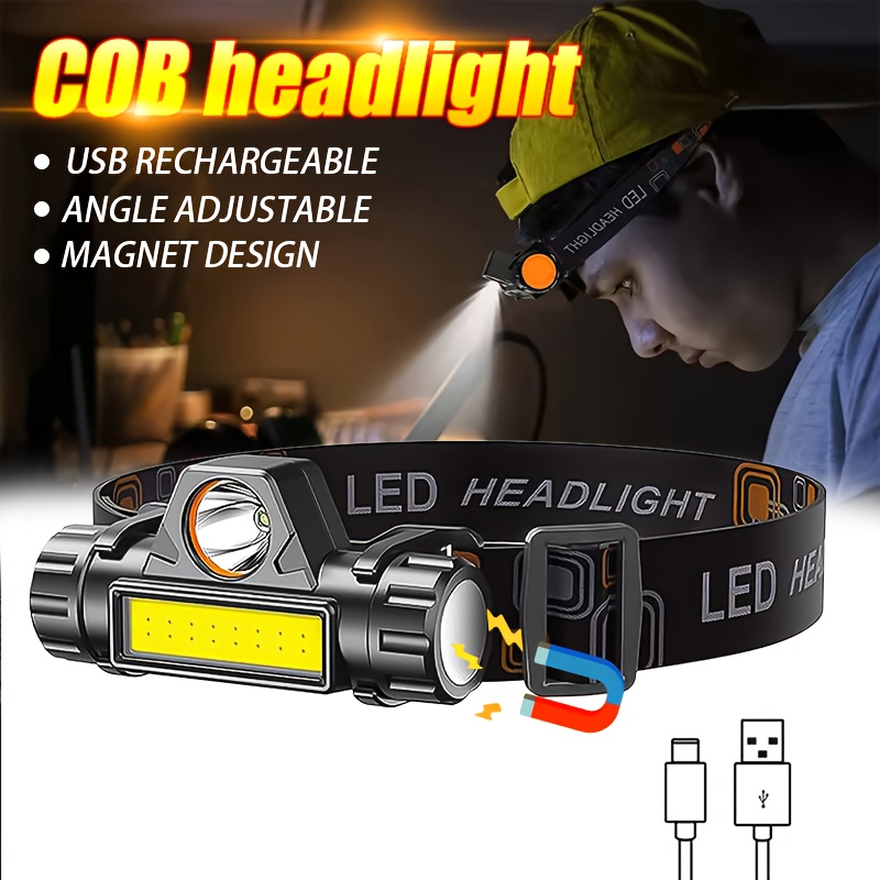 Headlamp Waterproof Rechargeable - Super Jasna Ładowalna Latarka Czołowa LED