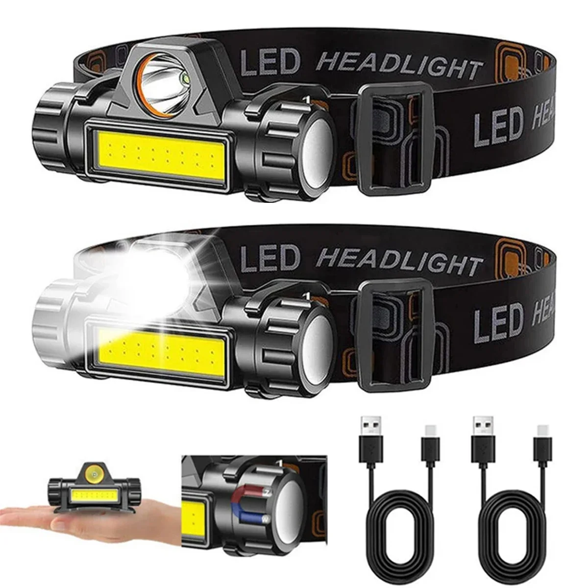 1-3 SZT. Ładowalna Latarka Czo – Headlamp Waterproof Rechargeable recenzja i cena